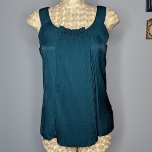 F21 Blouse Teal Pleated front Love 21sleeveless